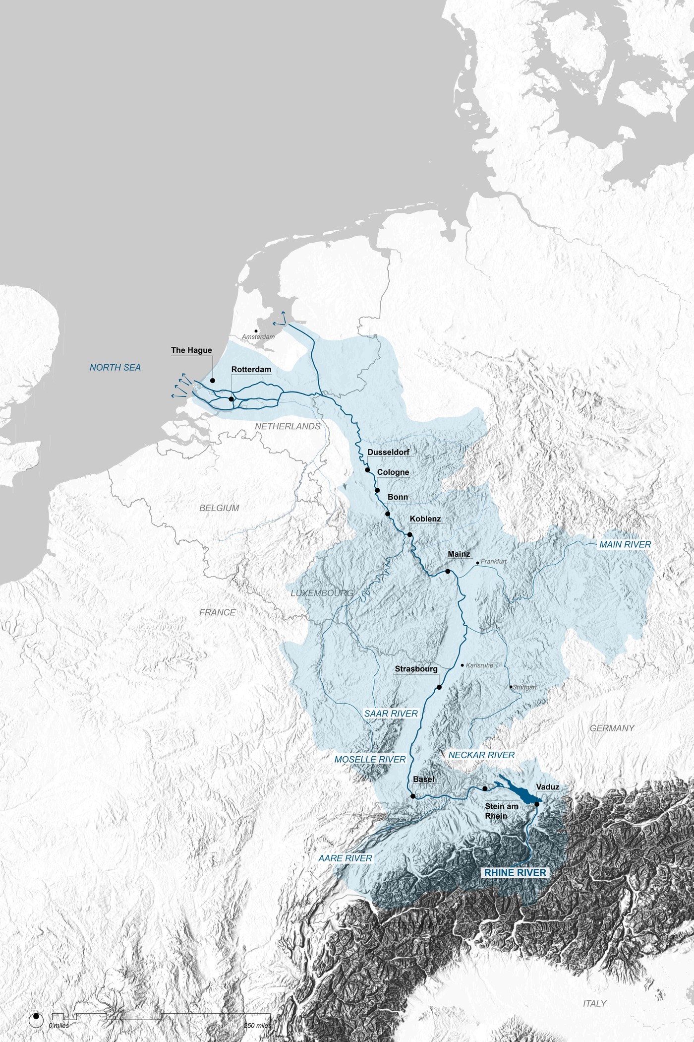 Rhine River Watershed and Delta